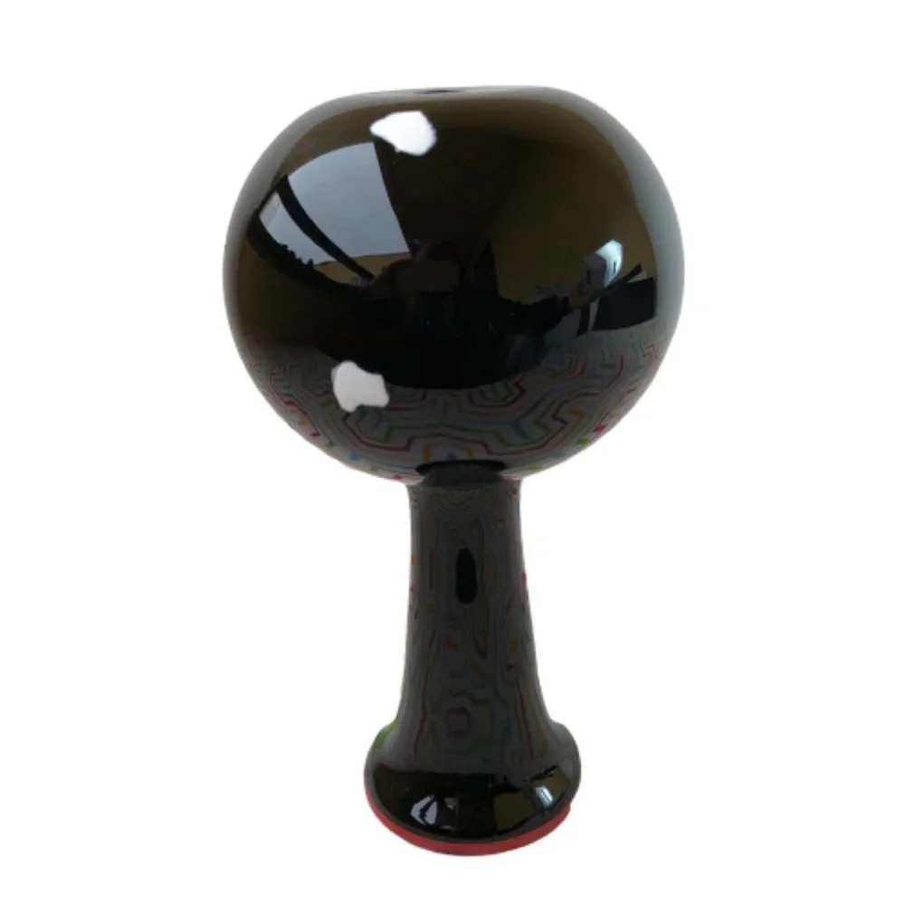 Viscosity Aloysi and Graham Vase Art Studio Glass Black + White